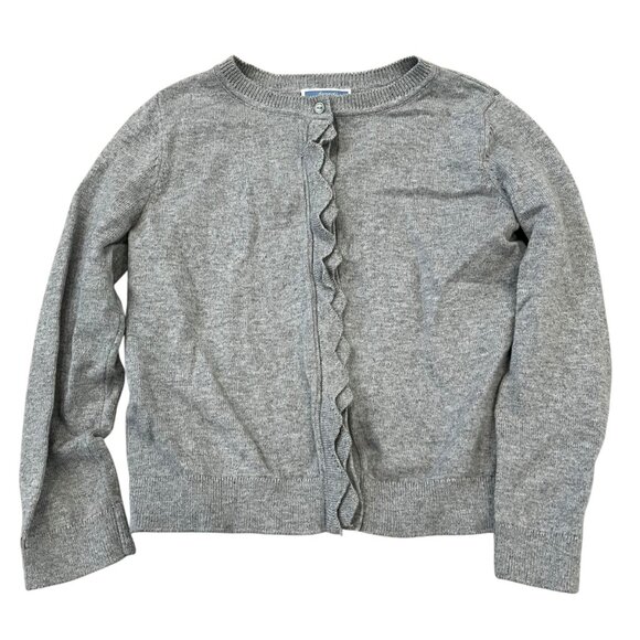 Jacadi Other - Jacadi Paris Girls 6 Gray Ruffle Button Cardigan Cotton/Cashmere Blend